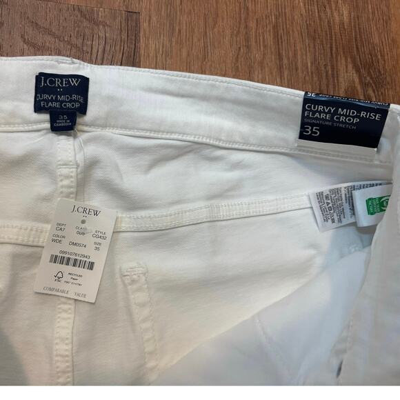 NWT J.Crew Flare Crop White Jean In Signature Stretch Size 35 - Picture 5 of 8